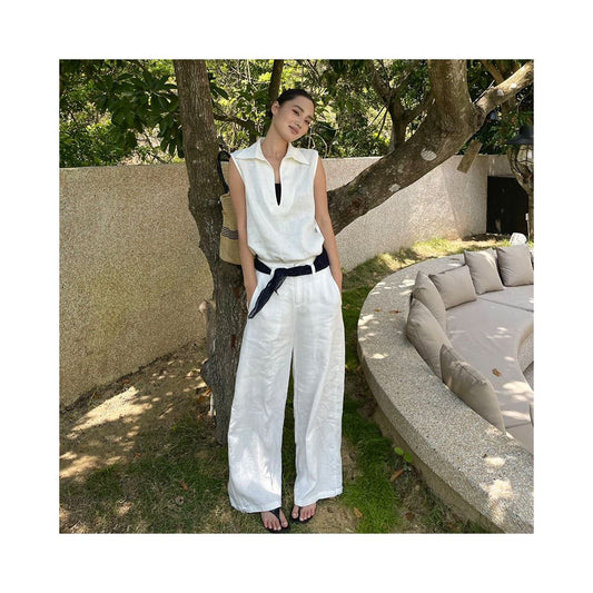 ASAYA7383 – Coastal Ease Linen Wide-Leg Pants 🤍🌿