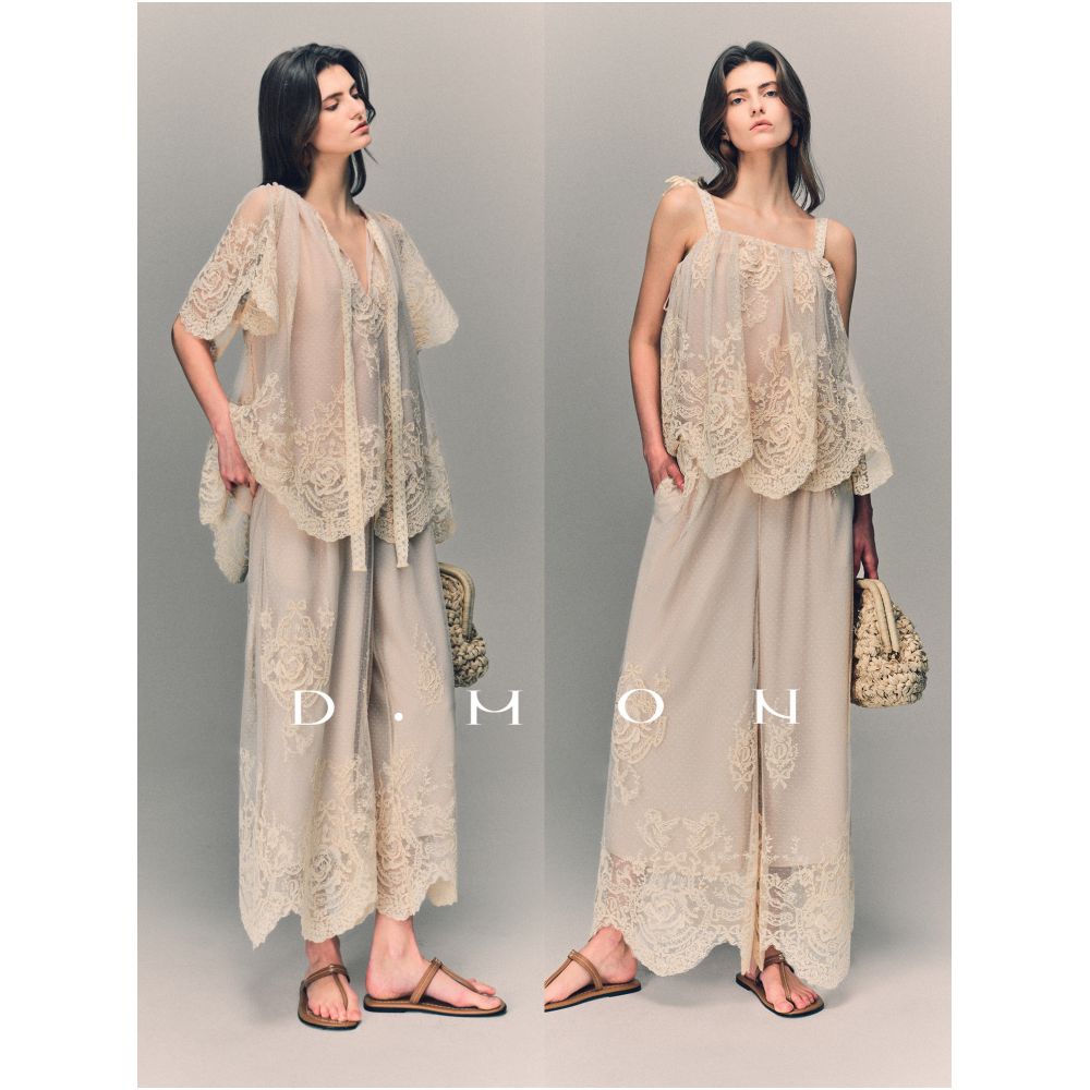 DMON Holiday Romance Exquisitely Crafted Embroidered ZIMM Romantic Lace Vacation Set image 0