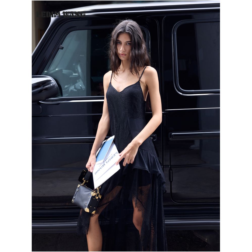 Celebrity Style LEDIM WANG Lace Suspender Dress Women s Vacation Sexy Maxi Dress Summer New Arrival Size 26 image 2