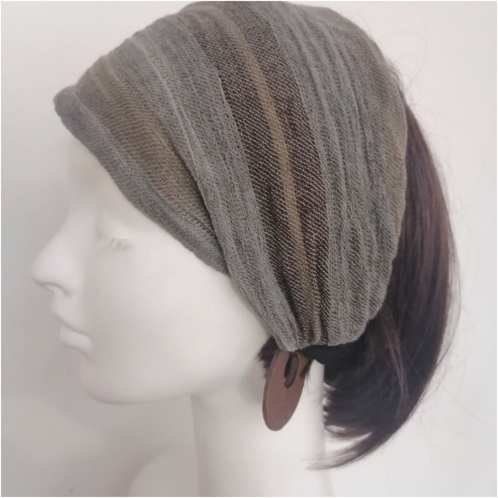 ASAYA7418 – Airy Mesh Twist Headband 🤎🩶✨