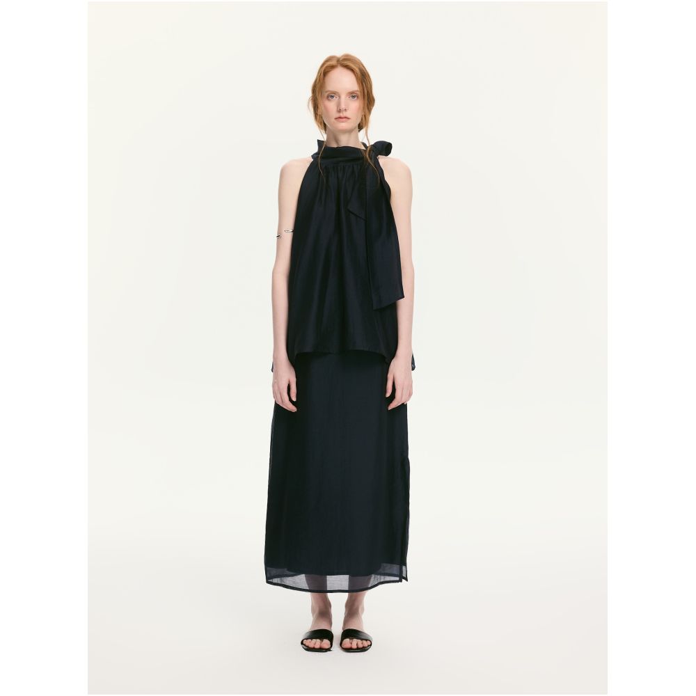 Avanehood Huailan Tencel Two Piece Set 2026 Summer Linen Off Shoulder Top and Straight Skirt for Women image 1