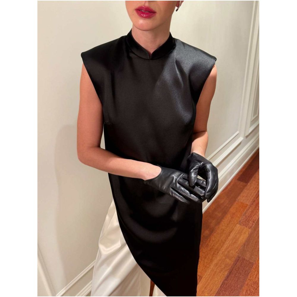 New Chinese style minimalist three dimensional irregular niche satin silky smooth wrinkle resistant Hanfu vest elegant sleeveless top dress image 0