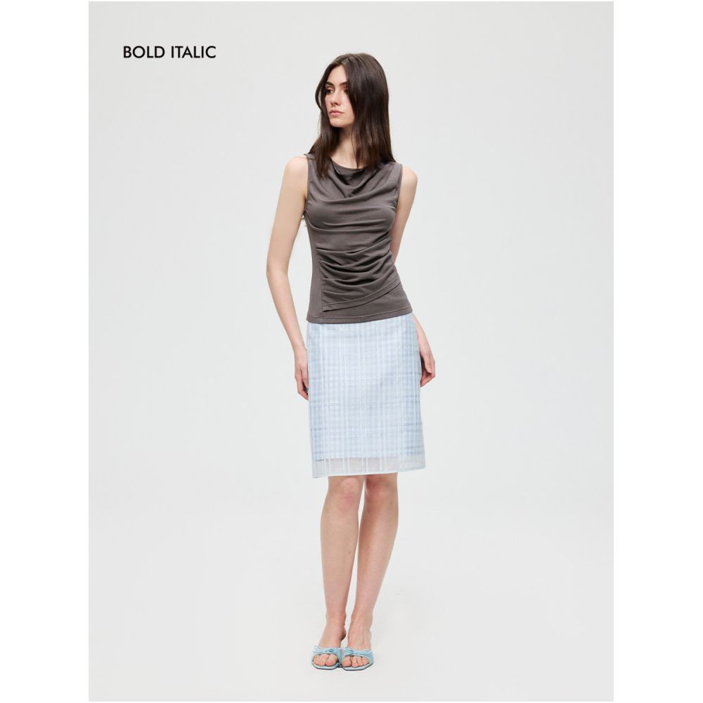 BOLD ITALIC Lyocell Off the shoulder Sleeveless Tank Top for Women Summer Style Two Piece Fit Slim Fit T Shirt image 1