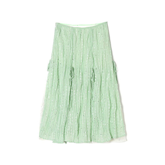 ASAYA7732 – Mint Shimmer Slit Skirt ✨🌿