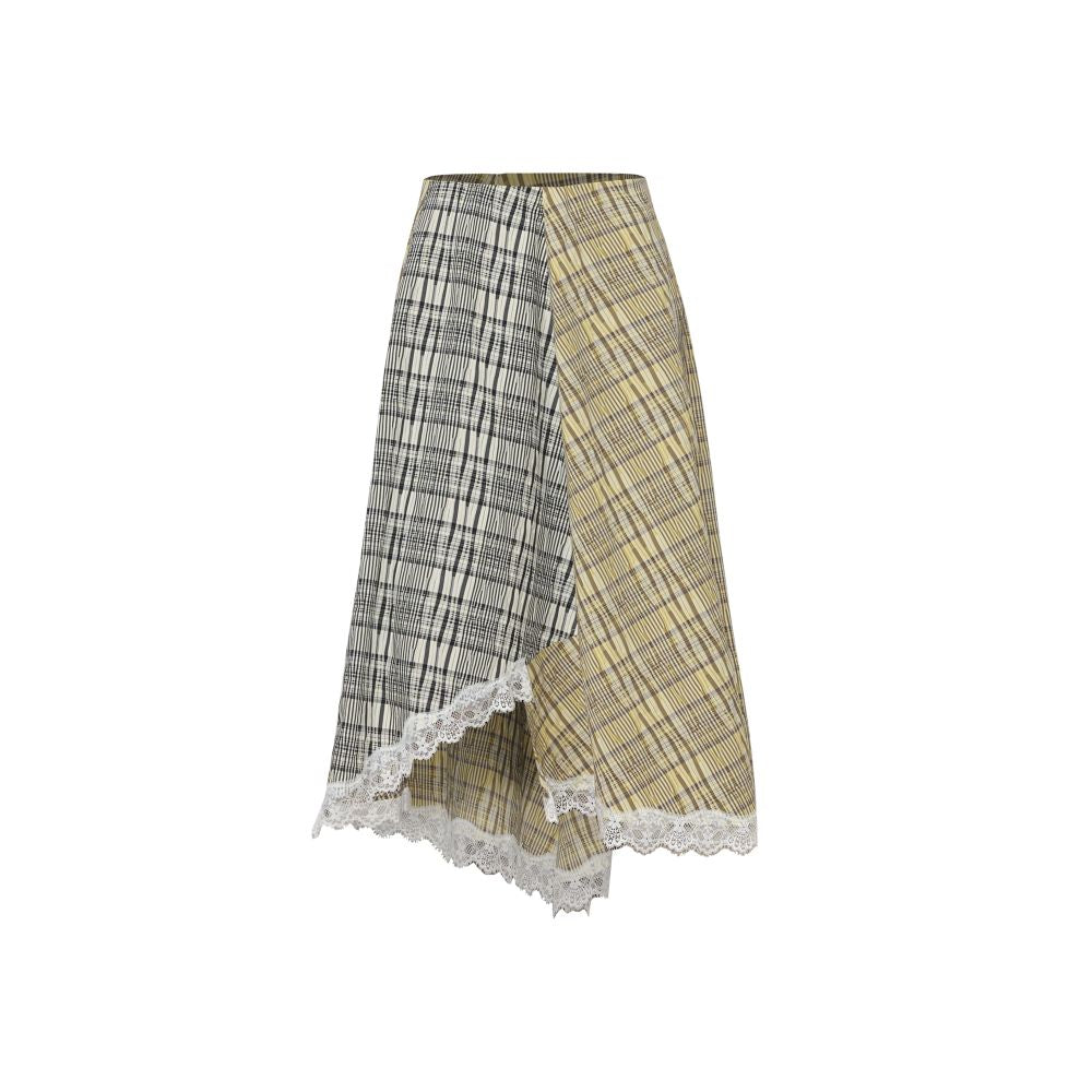 ASAYA7774 – Mellow Plaid Lace Skirt 🌼🤍