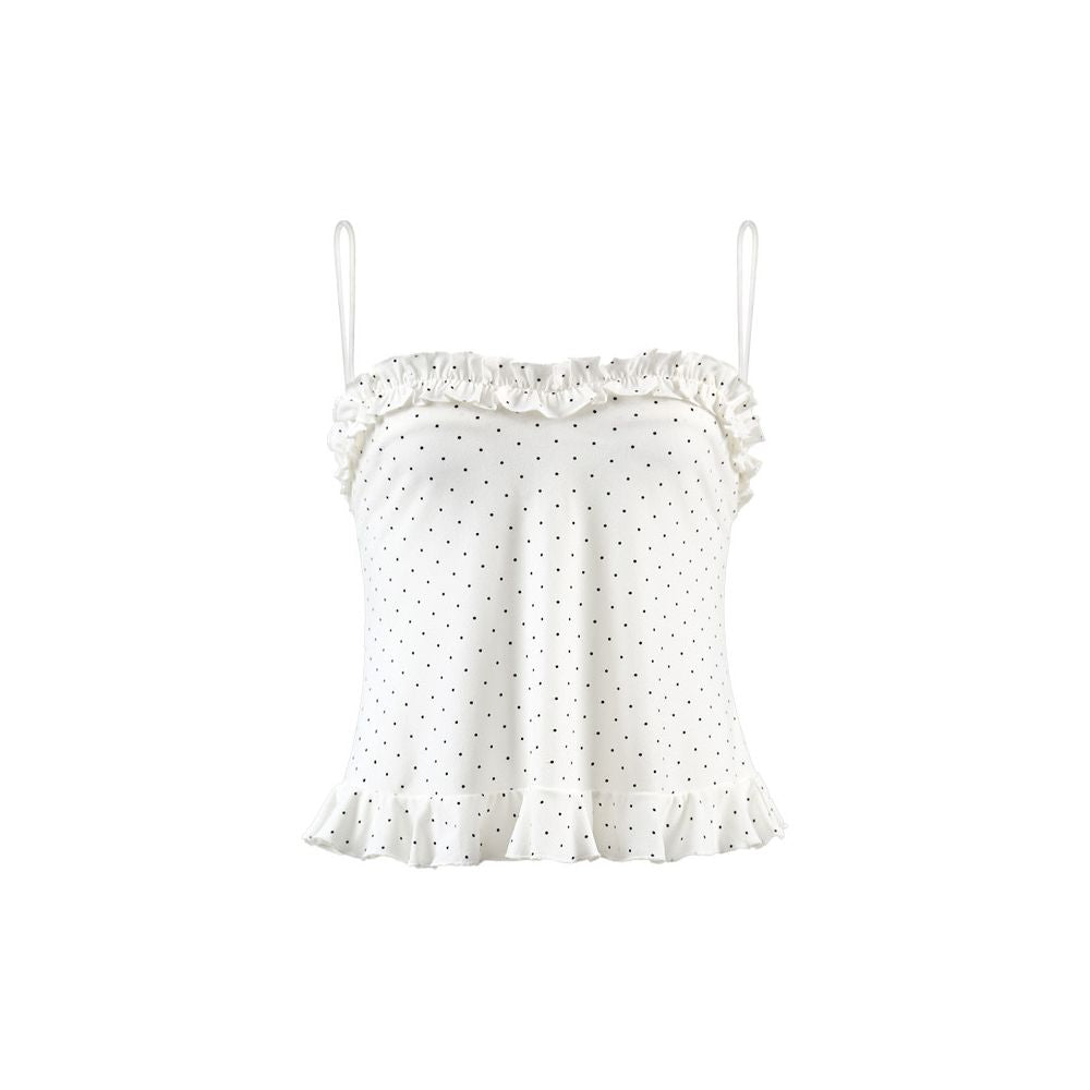 ASAYA7827 – Dainty Dot Ruffle Cami Top 🎀✨