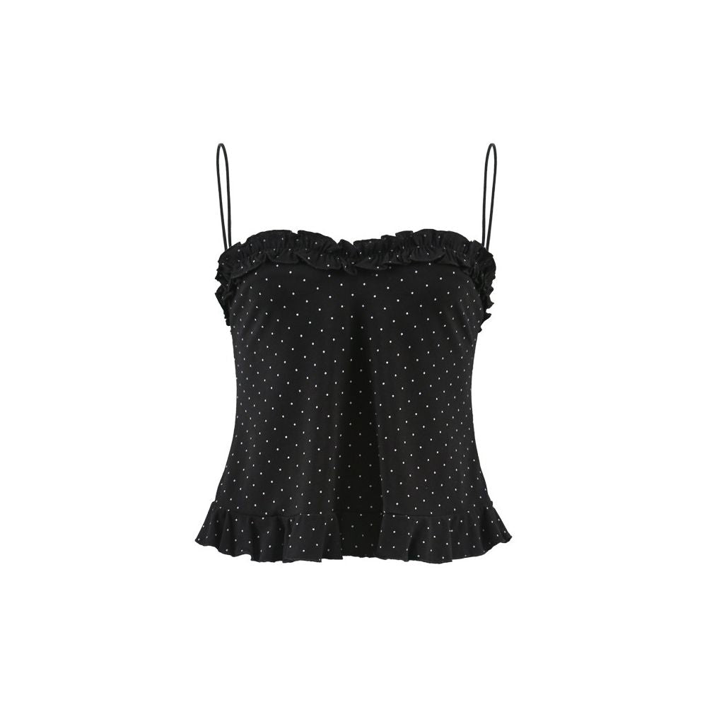 ASAYA7827 – Dainty Dot Ruffle Cami Top 🎀✨