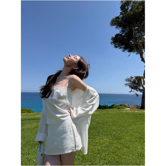 ASAYA7829 – Riviera Linen Mini Skort 🤍✨