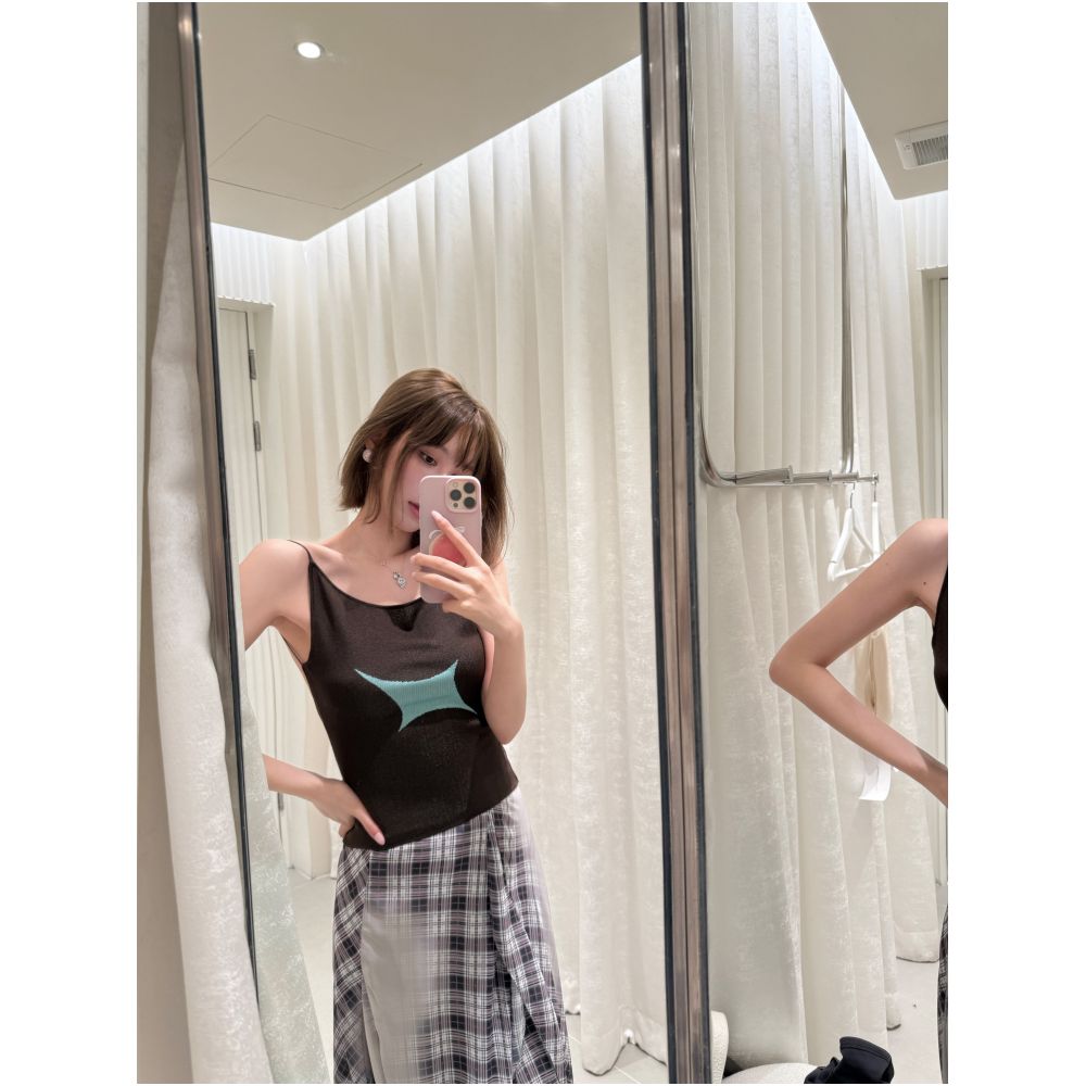 ASAYA7833 – Cosmic Sheer Knit Cami ✨🪐