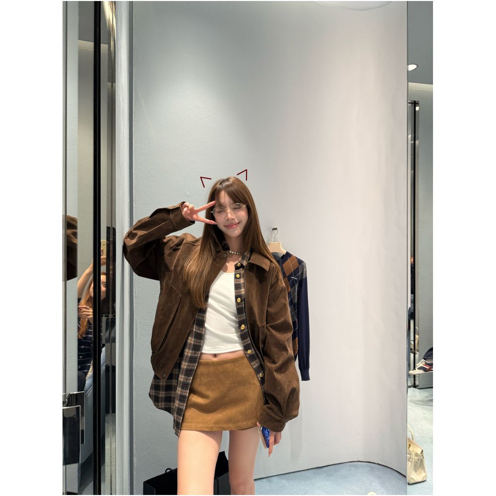 DailyDash Perfect Fit Suede Side Slit Mini Skirt Anti Exposure image 2