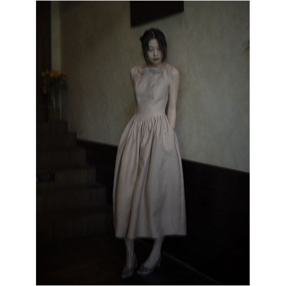 Texture Si Custom Ins Style Peter Pan Collar Age Defying Full Skirt Elegant Heavyweight Tencel Wool Dress image 0