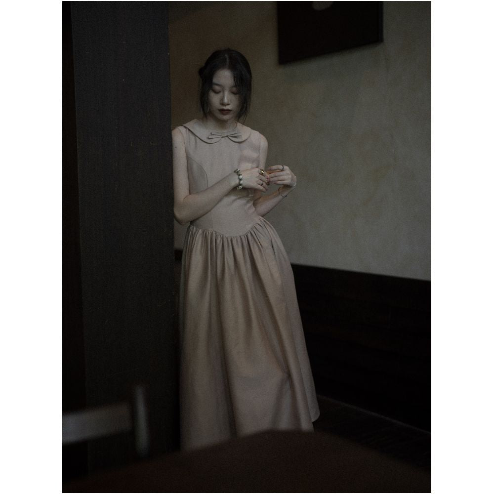 Texture Si Custom Ins Style Peter Pan Collar Age Defying Full Skirt Elegant Heavyweight Tencel Wool Dress image 1