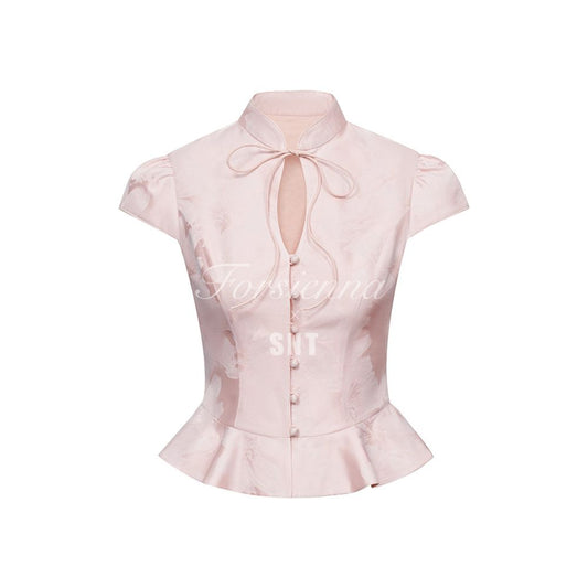 ASAYA7864 – Blush Blossom Cheongsam Set 🌸🎀
