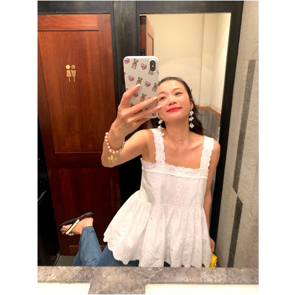 ASAYA7866 – Ivory Bloom Lace Top 🤍🌸