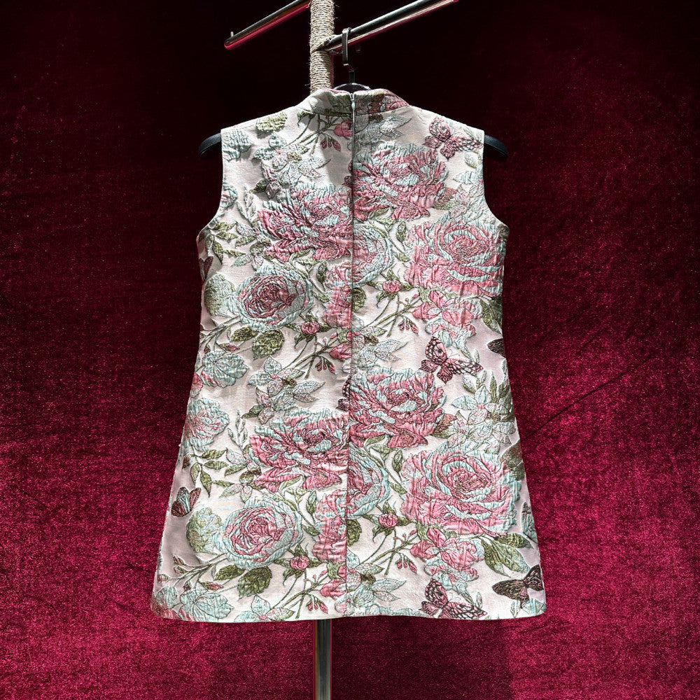 Guofeng Heavy Industry Jacquard Embroidery Nail Bead Improved Cheongsam for Women New Chinese Style High end Atmospheric and High end 2025 New Style image 2