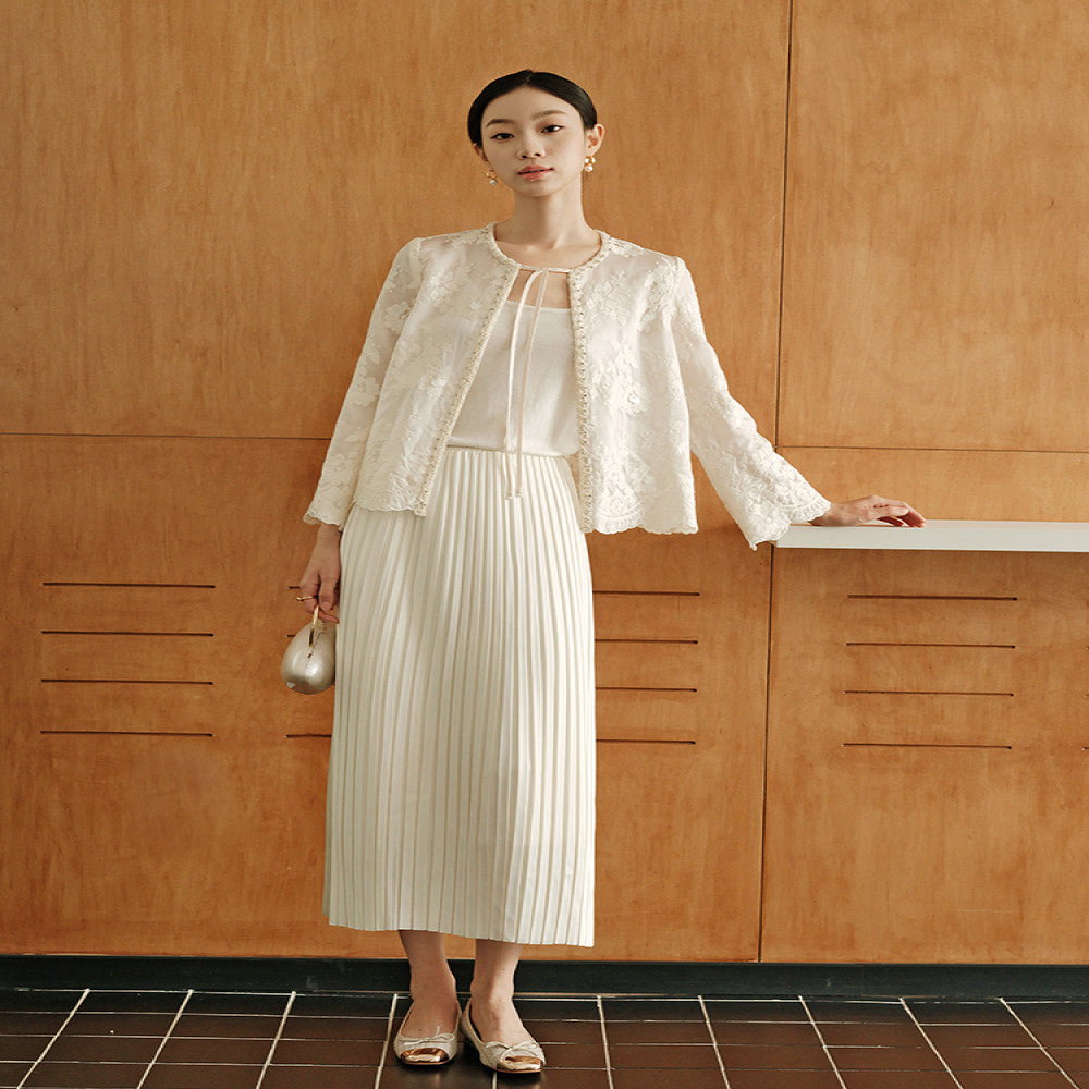 Jiaqi Customized Heavy Industry Relief Flower Embroidery Handmade Nail Beads High end sunscreen thin long sleeved cardigan shirt image 3