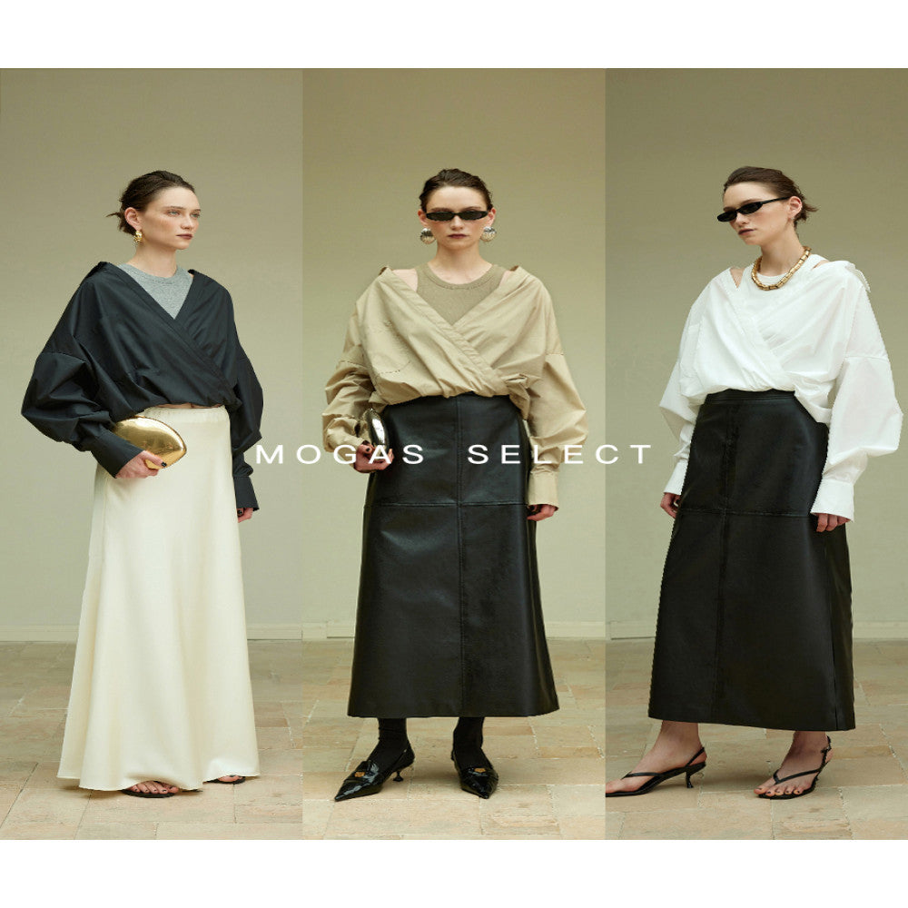 Spot Mogas Upper Body Paper Man Quality Environmental Protection Cotton High Count Three Dimensional Wrinkle Fashionable Fake Two piece Shirt image 3