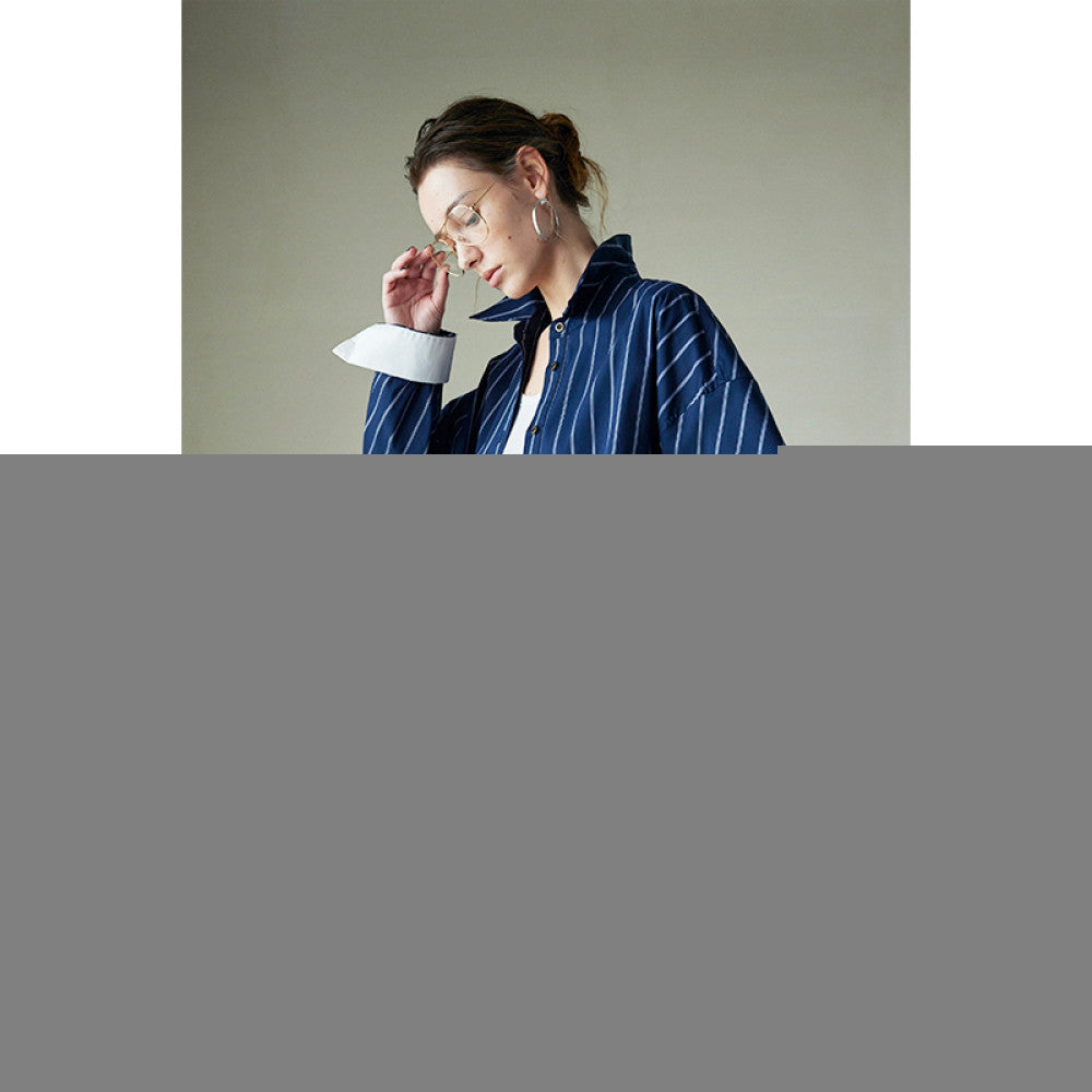 In stock Mogas Bajia neutral style long staple cotton paper with a human like feel white shirt women s top jacket spring and autumn image 11