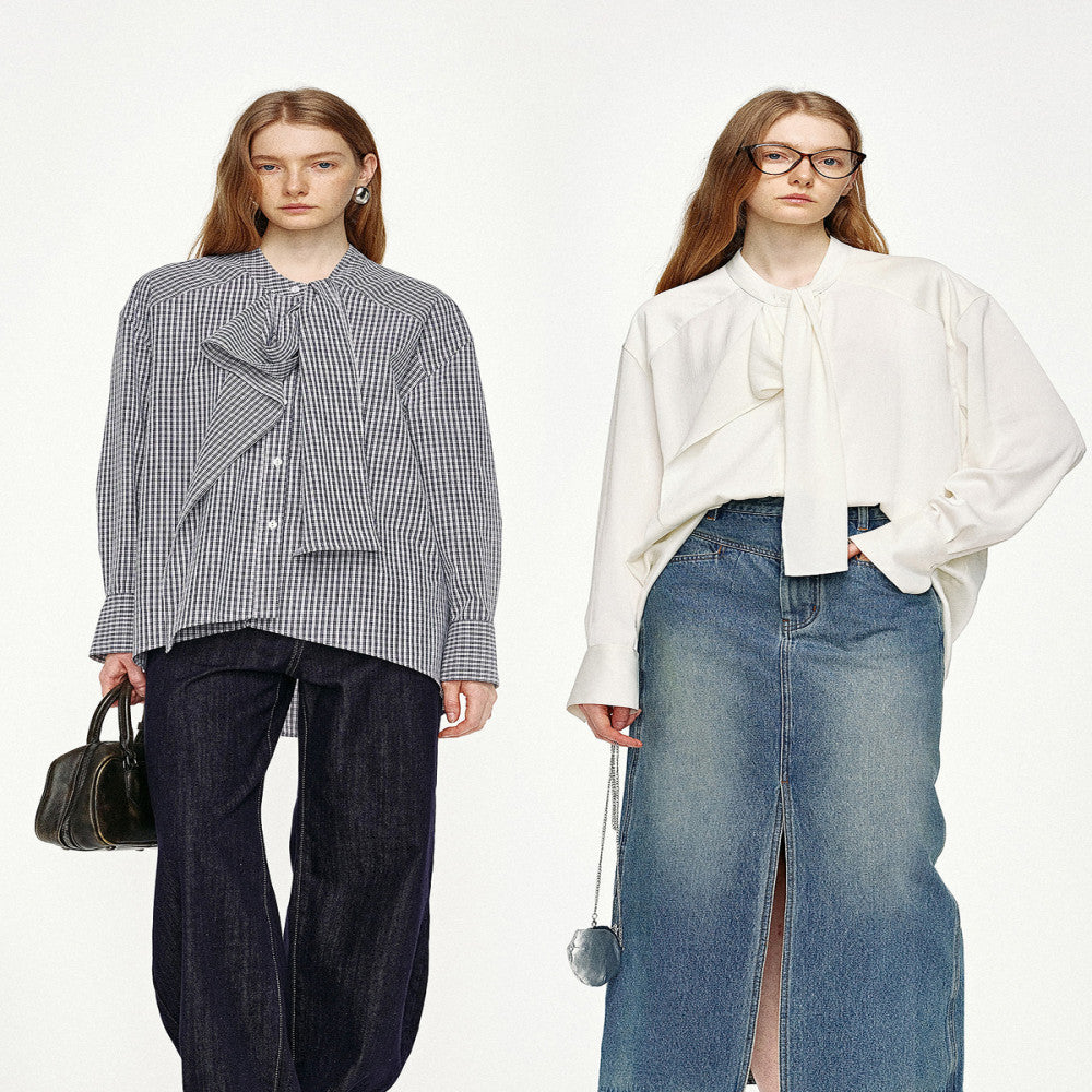 Marllen casual casual loose shirt commuting classic solid color plaid shirt top summer new women image 21