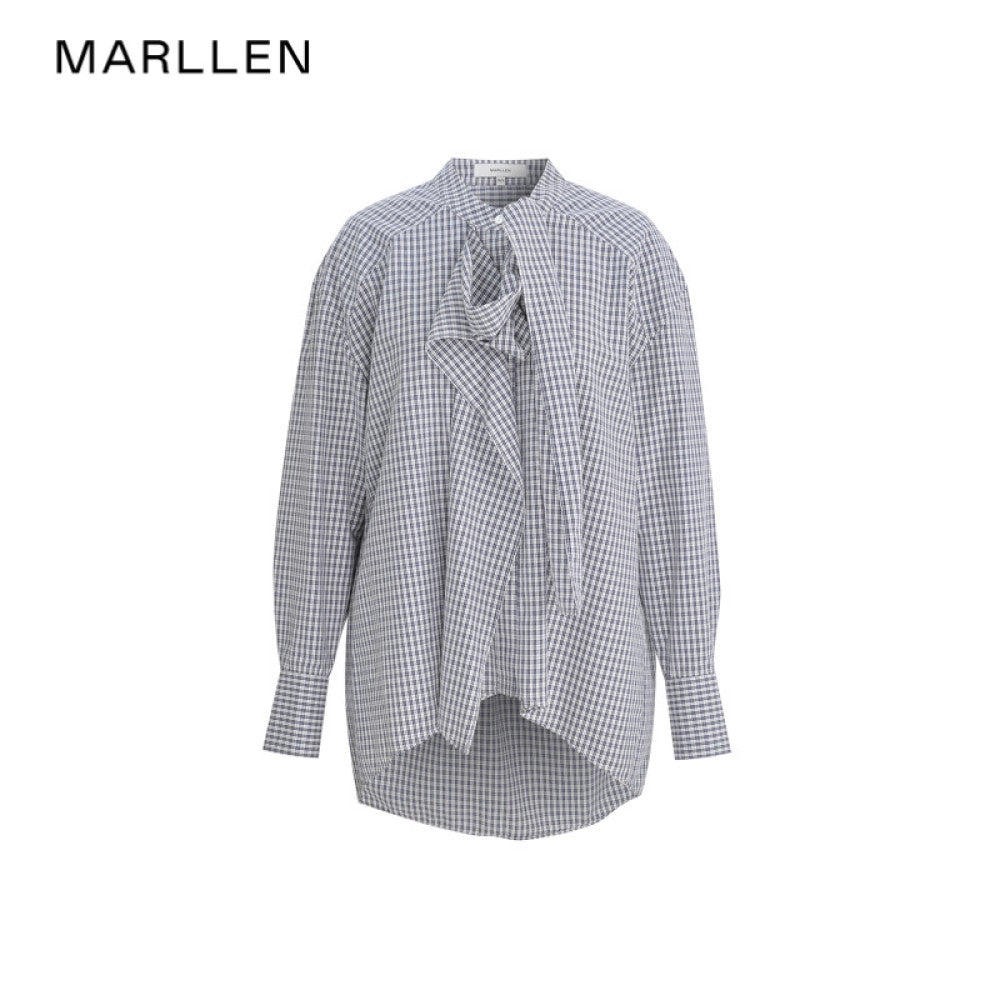 Marllen casual casual loose shirt commuting classic solid color plaid shirt top summer new women image 18