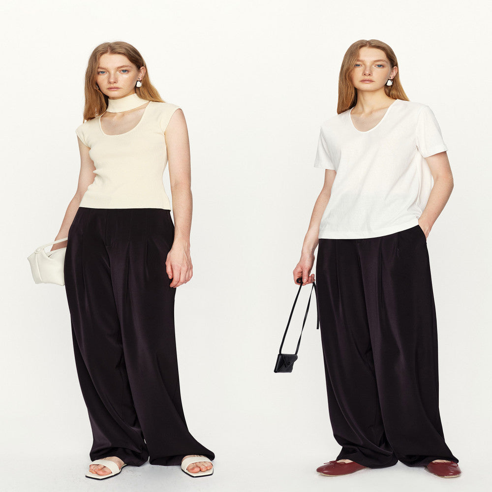 Marllen Night Charm Fashion Environmental Protection Anti Wrinkle Pendant Stylish Sleeveless V neck Suit Tank Top Pants Set image 2