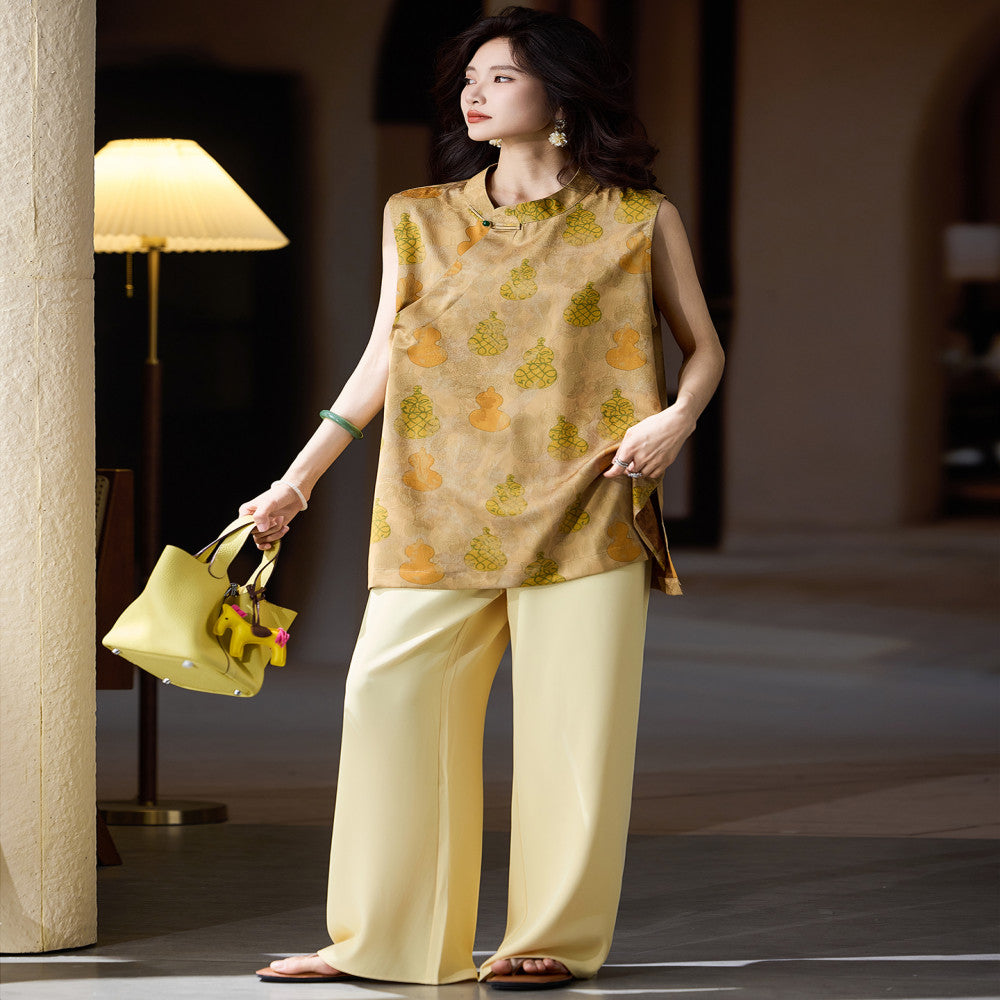 Plain wood temperament jacquard button up shirt for women s summer plus size new Chinese style top 2025 new loose shirt trend image 4