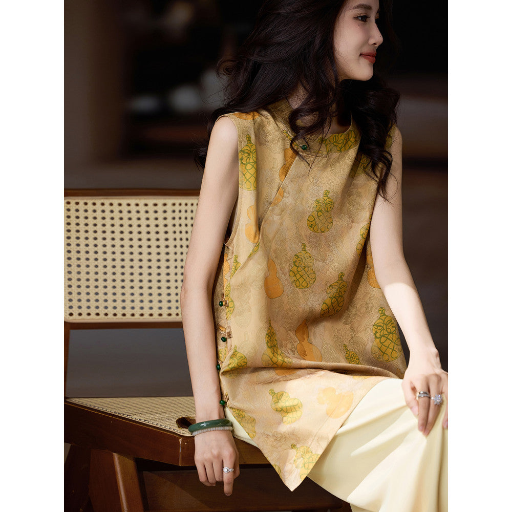 Plain wood temperament jacquard button up shirt for women s summer plus size new Chinese style top 2025 new loose shirt trend image 15