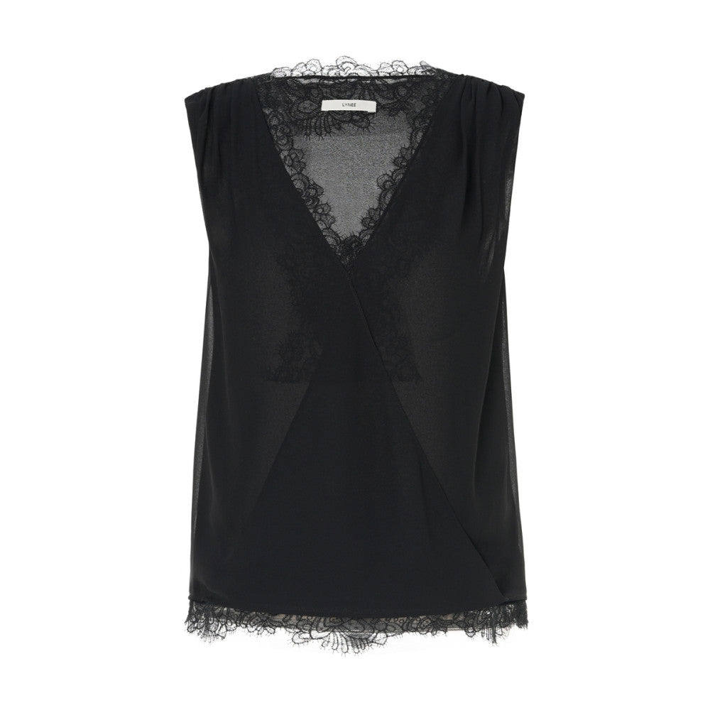 LYNEE suit with lace V neck design patchwork vest women s sleeveless versatile top autumn interior image 16