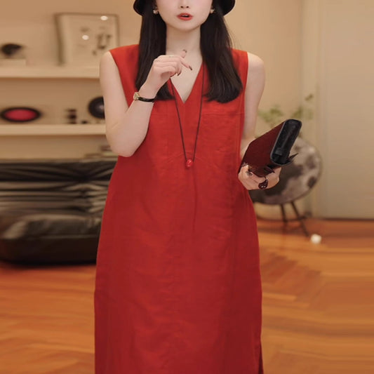 ASAYA4533 – Scarlet Grace Sleeveless Maxi Dress ❤️🌹