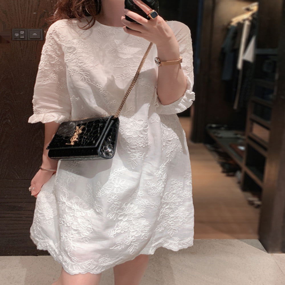2025 Spring Summer New Imported Ramie Dress Chinese style Improved Cheongsam Heavy Industry Embroidered Tang Costume High end Style Trend image 4