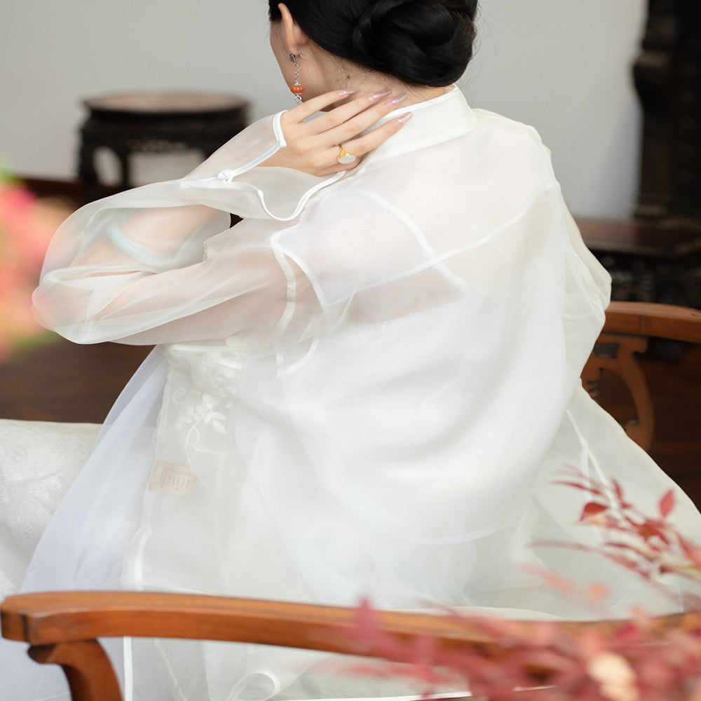 2024 New Product PCY1708 Silk Eugen Embroidery Top Chinese Retro Embroidery Top Fairy Yarn Dress for Women image 5