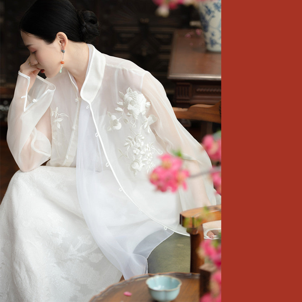 2024 New Product PCY1708 Silk Eugen Embroidery Top Chinese Retro Embroidery Top Fairy Yarn Dress for Women image 18