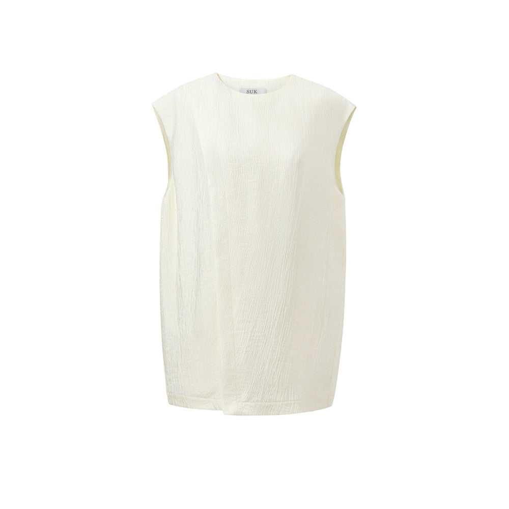 SUK Art Vienna Women s set 2025 new summer outfit white niche suit vest pants two piece set image 6