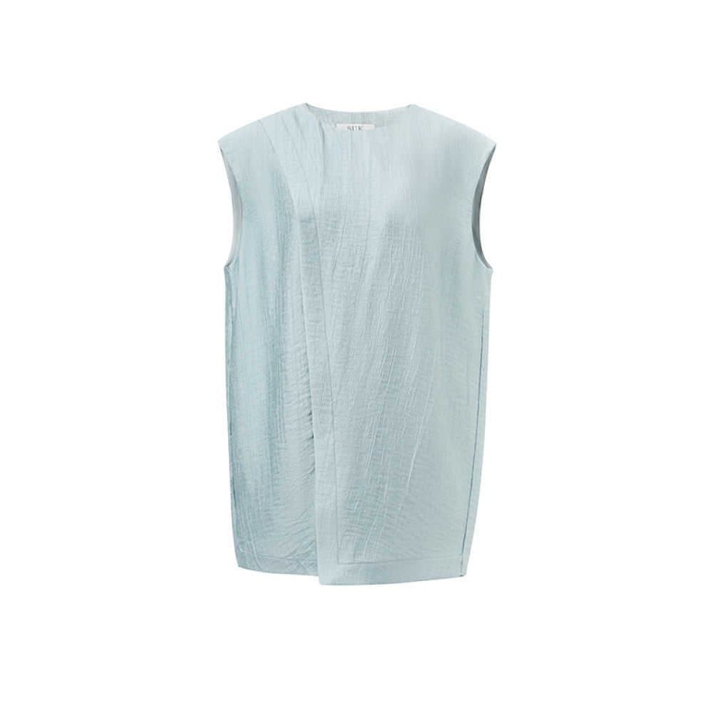 SUK Art Vienna Women s set 2025 new summer outfit white niche suit vest pants two piece set image 20