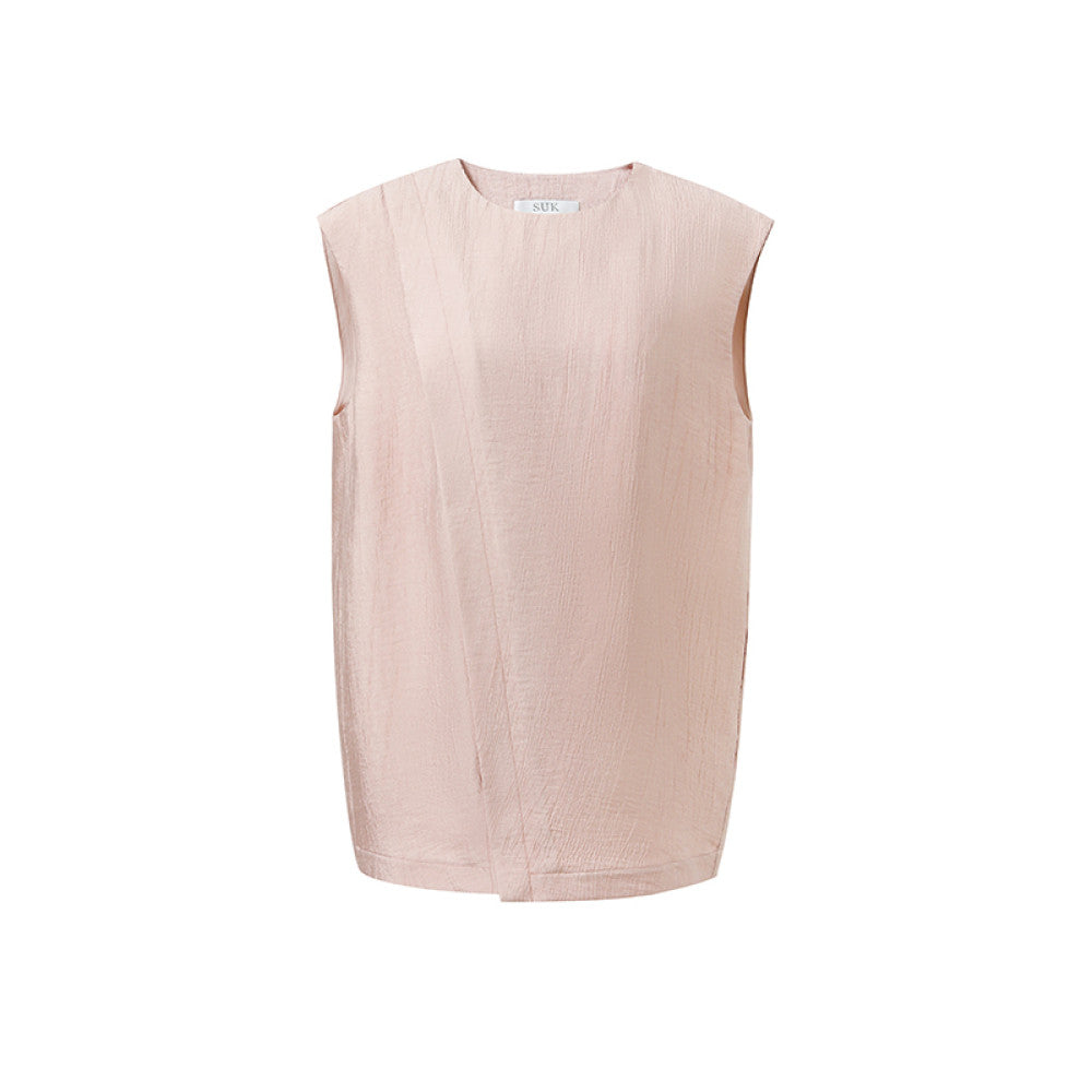 SUK Art Vienna Women s set 2025 new summer outfit white niche suit vest pants two piece set image 31