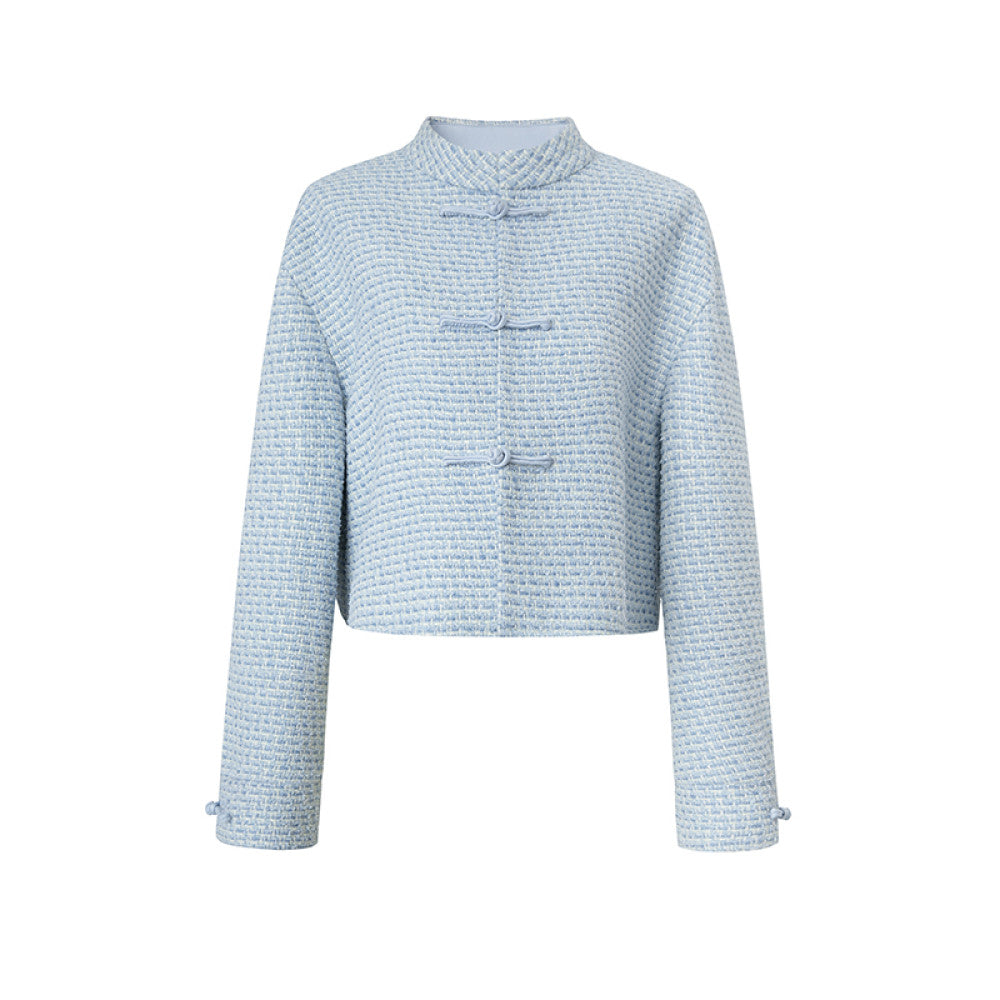 Spot SUK Qingqing Zijin 25 early spring new Chinese style button up collar jacket for women Chinese style short jacket image 24