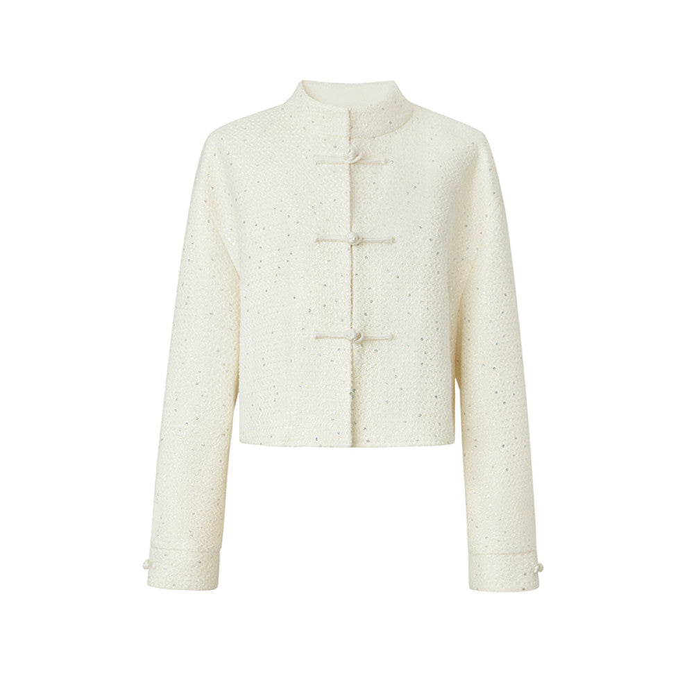 Spot SUK Qingqing Zijin 25 early spring new Chinese style button up collar jacket for women Chinese style short jacket image 28