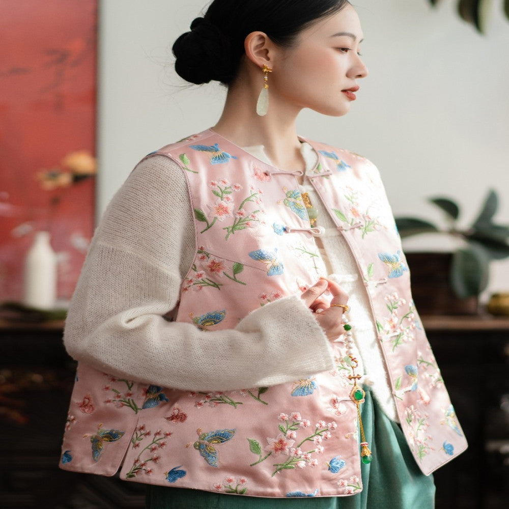 2024 New Product PCY1676 Chinese style vest Chinese embroidery vest vest shoulder retro Chinese style shoulder women s spring and autumn image 2