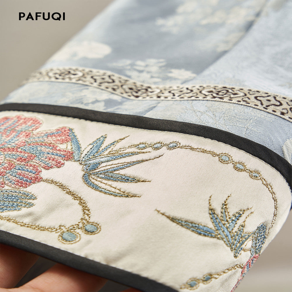 Gentle and elegant new Chinese style plate embroidery top blue satin plate buckle jacket high end Chinese style women s clothing 2025 new style image 4