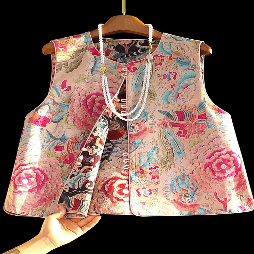 China Chic new Chinese style double sided printed vest 2025 early spring new super beautiful national style coat image 0
