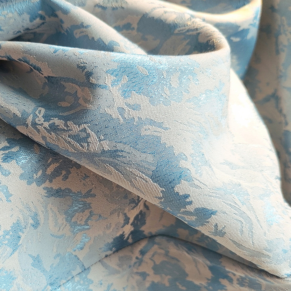 Blue trendy new Chinese style silk shirt with long sleeved women s design retro slanted collar and buckle Chinese style mulberry silk top image 3