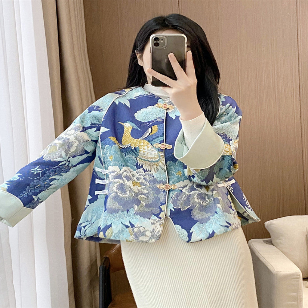 Tang style women s clothing classic Chinese style embroidery luxurious vintage buttons new Chinese style improved jacket trendy autumn and winter top image 4