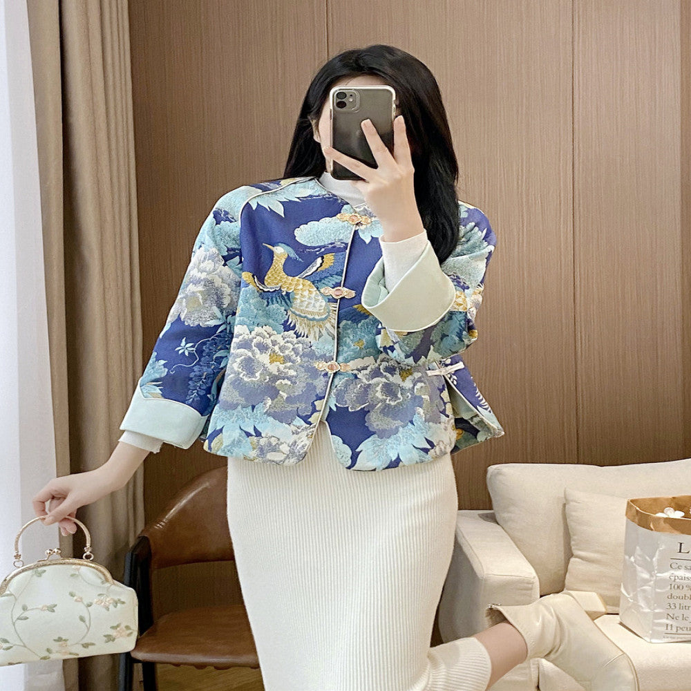 Tang style women s clothing classic Chinese style embroidery luxurious vintage buttons new Chinese style improved jacket trendy autumn and winter top image 5