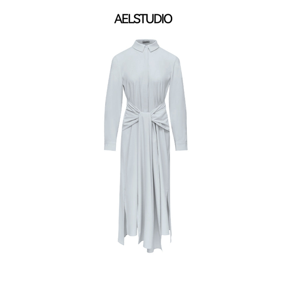 AEL original design simple French dress female 2025 new commuter style temperament waist shirt dress image 10