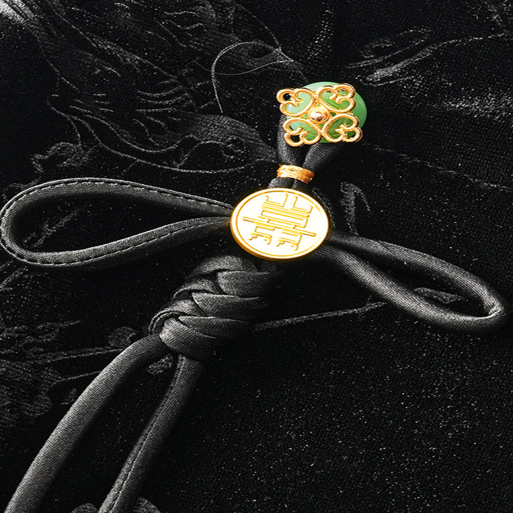 Black fashion temperament silk velvet new Chinese style midi skirt for women in autumn new Chinese style embroidered high waisted mid length skirt image 3