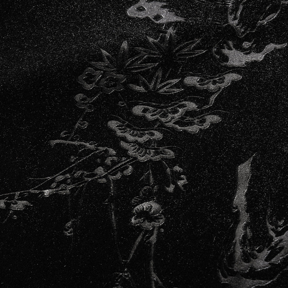 Black fashion temperament silk velvet new Chinese style midi skirt for women in autumn new Chinese style embroidered high waisted mid length skirt image 4