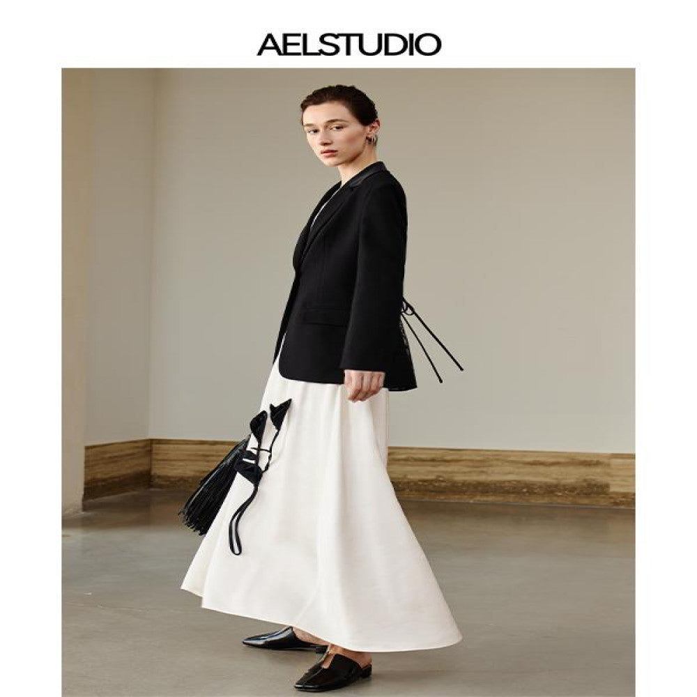 AEL original French suit jacket for women in the autumn of 2025 exuding a refined and sophisticated vibe One button lace backless suit image 4