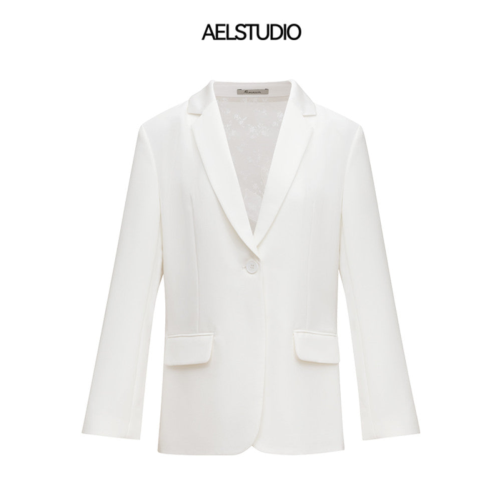 AEL original French suit jacket for women in the autumn of 2025 exuding a refined and sophisticated vibe One button lace backless suit image 8