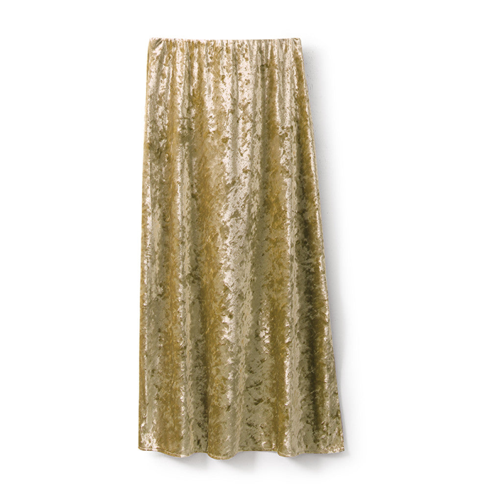 In stock Regret for missing customized diamond velvet half skirt temperament new versatile elastic waist straight tube half skirt image 49