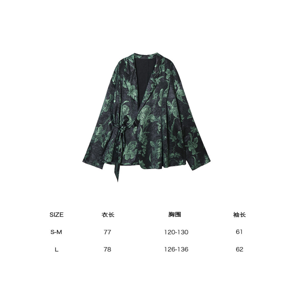 Bad taste Western original printed loose retro lace up spring suit jacket image 1